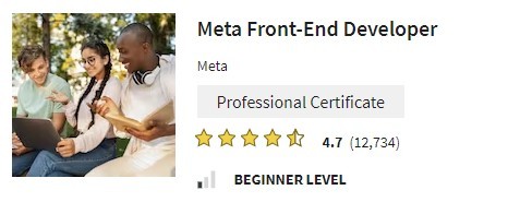 coursera black friday deals Meta Front-End Developer